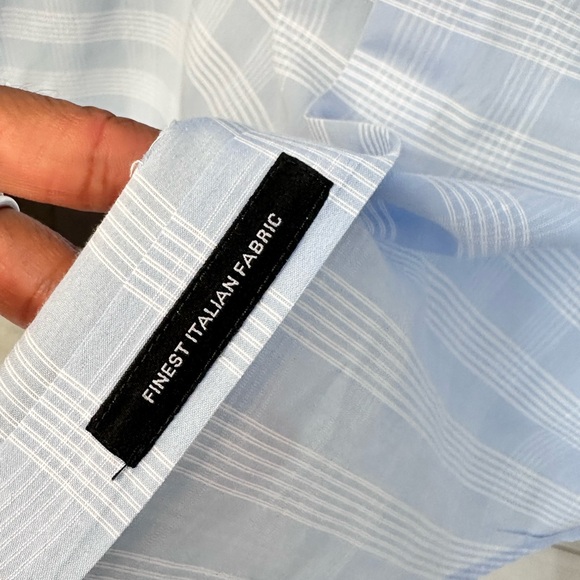 Boss Light Blue Checkered Dress Shirt - Picture 7 of 8